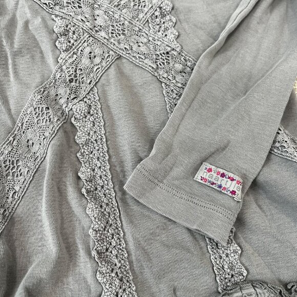 Naartjie Kids Size 8 Years XXL Gray Long Sleeve Lace Dress - Picture 2 of 5